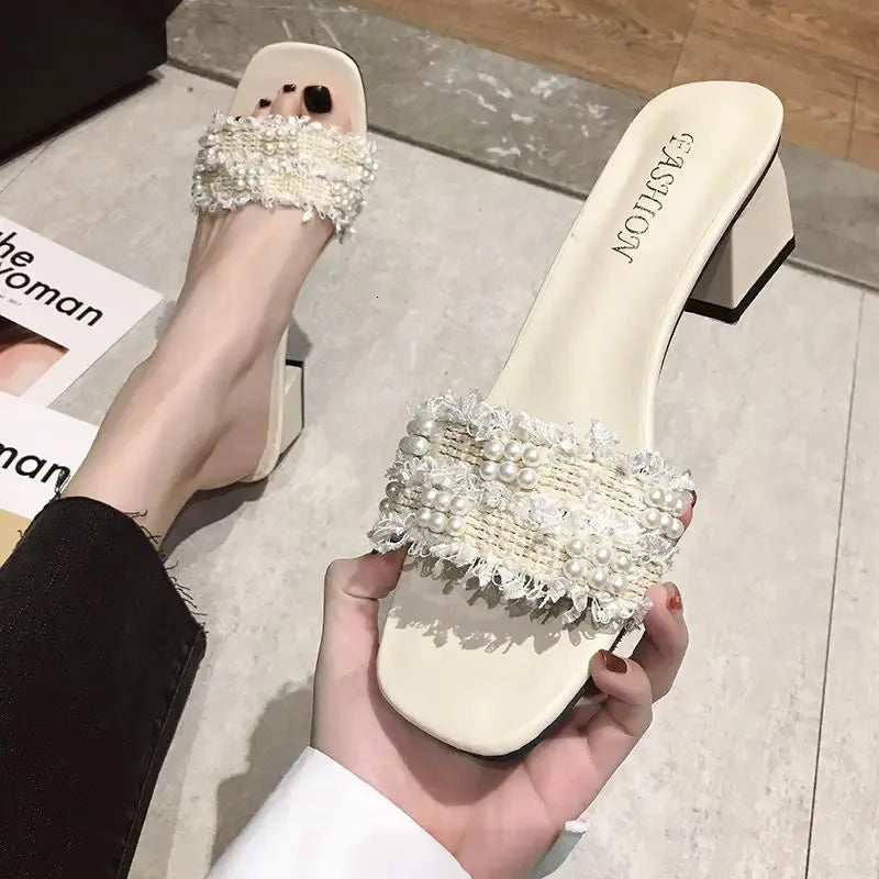 sandals slippers for Ladies Shoes High Heels Beach Slippers Women Sandal Women's Heel