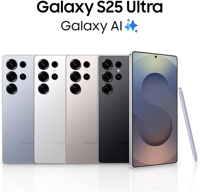 SAMSUNG Galaxy S25 Ultra, 512GB Smartphone, Unlocked Android, AI Night Mode Camera, Snapdragon 8 Elite Fast Processor, 5000mAh Battery, Built-in S Pen, 2025, US 1 Yr Warranty, Titanium Black