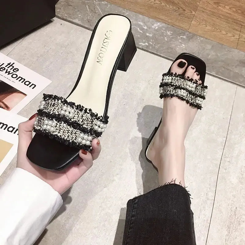 sandals slippers for Ladies Shoes High Heels Beach Slippers Women Sandal Women's Heel