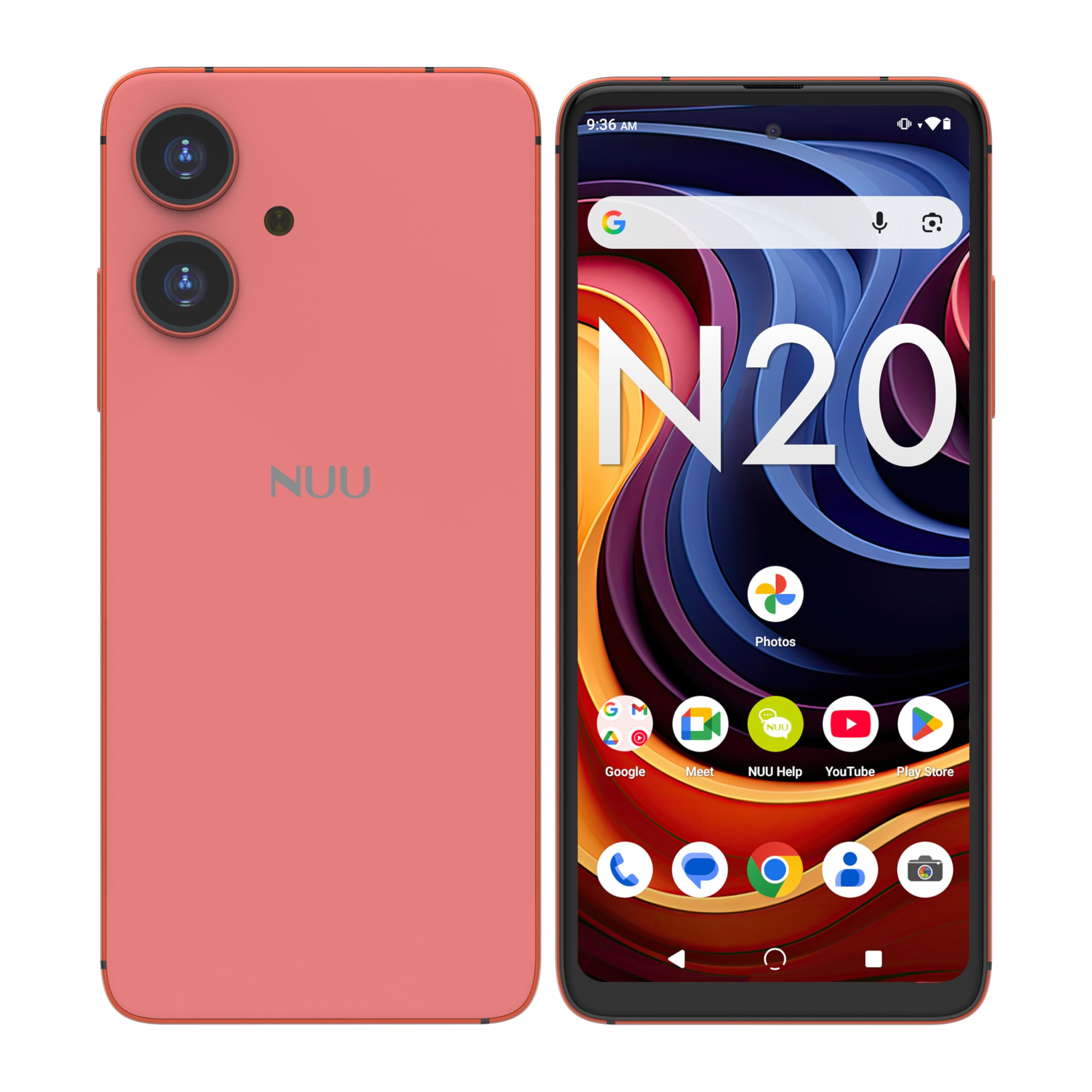 NUU N20 Basic Cell Phone | 6GB RAM + (6GB Extended RAM) | 128GB Storage | 6.6" 9 | Zest Phone Store