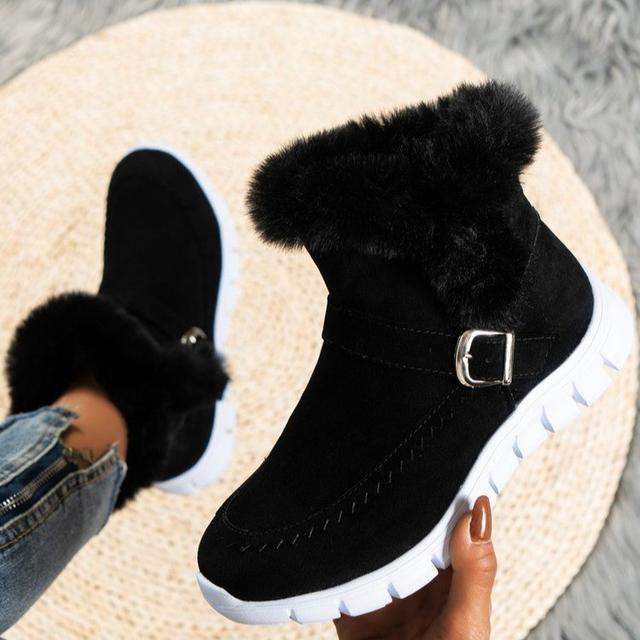 Winter Women Fur Warm Chelsea Snow Boots Casual Shoes New Short Plush Suede Ankle Boots Flats Gladiator Sport Ladies Boots