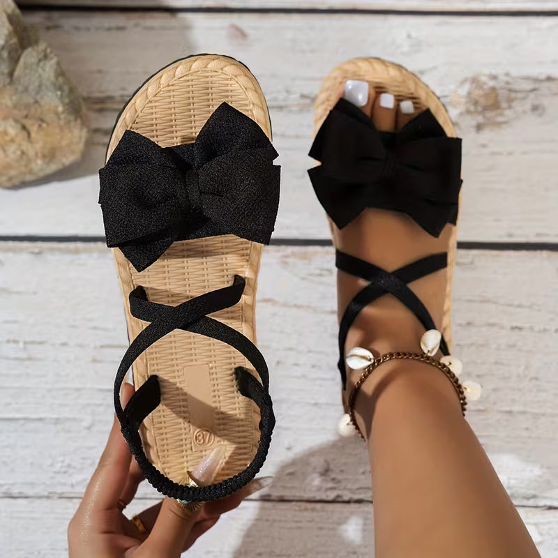 Women's Beige Sandals with Thick Platform Sole