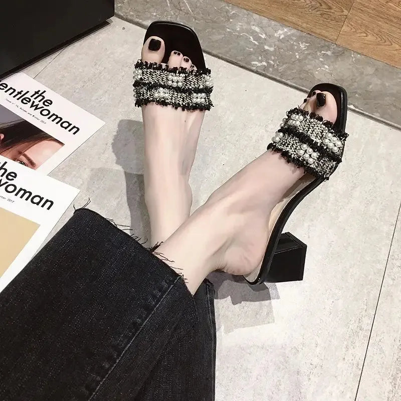 sandals slippers for Ladies Shoes High Heels Beach Slippers Women Sandal Women's Heel