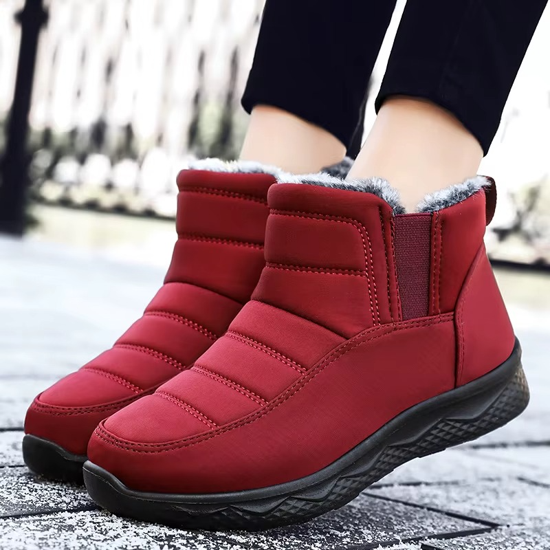 Women's Boots 2025 Trend Winter Shoes For Woman Winter Boots Ankle Low Heels Botas Mujer Waterproof Snow Boots With Fur Shoes