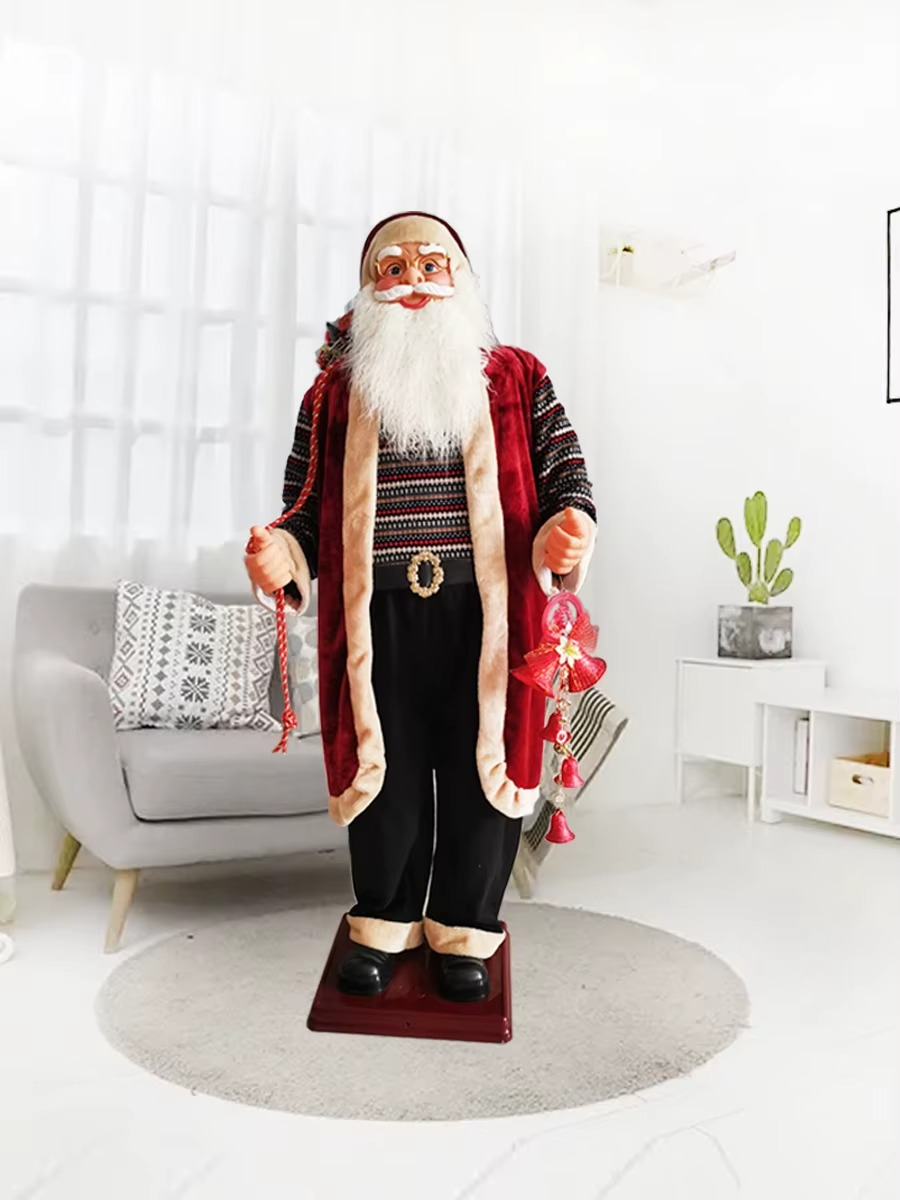 1.3 meters electric Santa Claus ornament singing and dancing playing saxophone welcome ornament Christmas ornament