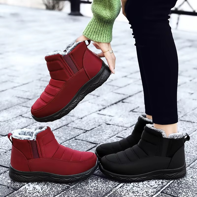 Women's Boots 2025 Trend Winter Shoes For Woman Winter Boots Ankle Low Heels Botas Mujer Waterproof Snow Boots With Fur Shoes