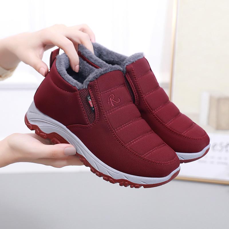 Order A Size Up Autumn and Winter Women Thick Warm Sports Shoes Non-slip Shock Absorption Lightweight High-top Sneakers