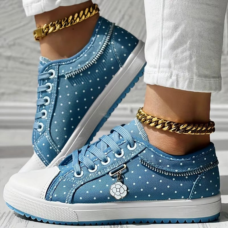 Women's Cutouts Lace Hollow Denim Mesh Shoes Woman Summer Flat Casual Shoes Breathable Cloth Shoes Student Sneakers